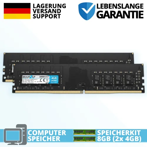 8GB (2x 4GB) DDR4 RAM PC4-2666V-UA2-11 2666 MHz DIMM 1Rx8 1.2V CL19 Unbuffered