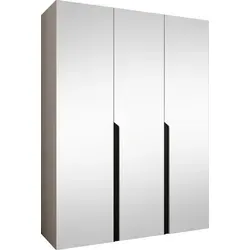 MIRJAN24 Kleiderschrank Mila 3 150 mit Spiegel - Moderner Kleiderschrank für das Schlafzimmer, 150 cm breit, mit drei Drehtüren und zwei Kleiderstangen. Ideal zur optimalen Aufbewahrung Ihrer Kleidung. Lieferung inkl. Montageanleitung.