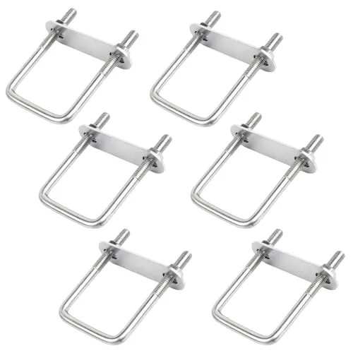 Produktbild Stücke M6 Bügelbolzen 100mm x 50mm U Bolzen Verschluss Edelstahl Bügelschrauben U-Schrauben mit Mutter und Rahmenplatte für Rohr Befestigung Auto Abschleppen 6