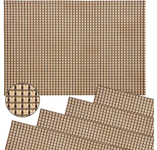 matches21 HOME & HOBBY Platzset Tischset ELEGANCE alt-gold 4er Tischunterlage als Tischdeko, (4-St), modernes Esstisch Platzdeckchen als abwaschbarer Tischuntersetzer