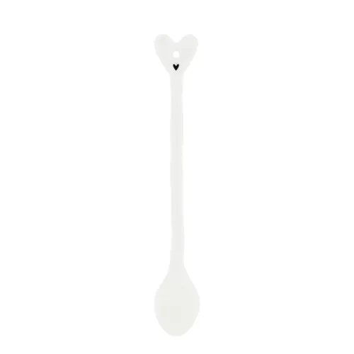 Kaffee Latte Löffel Heart weiß mit Herzgriff L. 18,5cm Bastion Collections