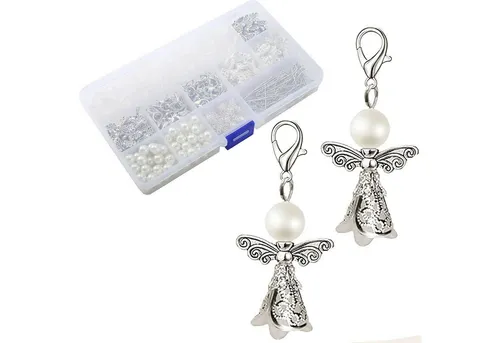 LuxusKollektion Anhänger Set Schutzengel Schlüsselanhänger DIY 50er Set Bastelset Perlenengel