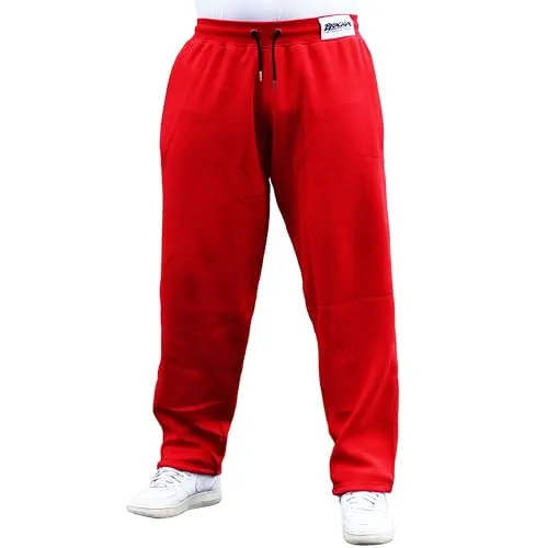 Brachial Premium Herren Sporthose Rude Rot XL - Komfortable Trainingshose für Fitness und Freizeit - Hochwertige Sweatpants mit leicht aufgerauter Innenseite für besten Tragekomfort. Ideal für kräftige Sportlerbeine, mit praktischen Einschubtaschen und stylischem Logo-Design.