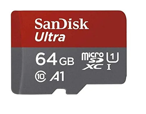 SanDisk Ultra microSDXC 64GB + SD Adapter 120MB/s A1 Class 10 UHS-I - Tablet Packaging