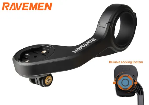 RAVEMEN AOM01 Außen Fahrradhalterung - Halterung für GoPro/Garmin, ideal für Radfahrer, robustes Nylon-Fiberglas-Material sorgt für hohe Stabilität und Langlebigkeit.