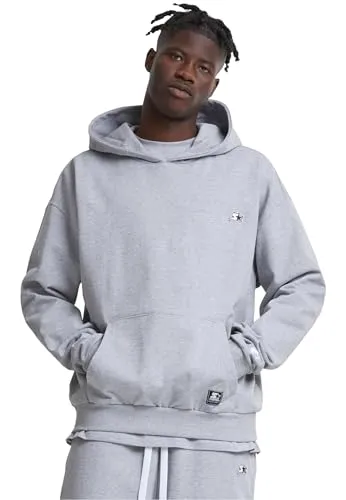 STARTER BLACK LABEL Herren Starter Essential Oversize Hoody M heathergrey - Kapuzenpullover für Herren, aus weichem Material, mit bequemer Kängurutasche und verstellbaren Kordelzügen – perfekt für lässige Outfits und Freizeitaktivitäten.