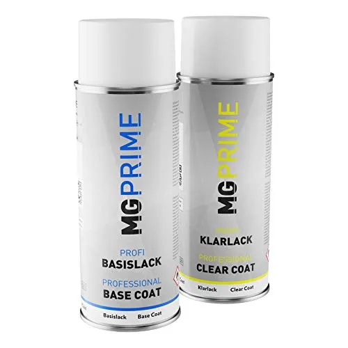 MG PRIME Sprühdosen Set RAL 9023 Perldunkelgrau/Pearl dark grey matt Basislack Klarlack Spraydose 400ml