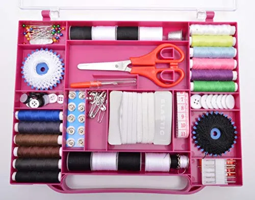 Kleiber + Co.GmbH Universalnähkästchen Nähkästchen, Diverse, violett, 27 x 22 x 3,2 cm