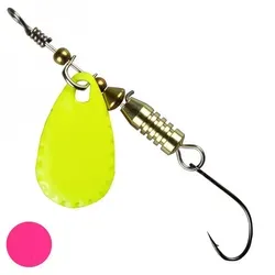 Fishing Tackle Max Kunstköder FTM Forellen Blinker - Spinner zum Forellenangeln gelb 2.5 cm