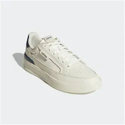 adidas Unisex Aspyre Schuh - Stilvoller Sneaker in Core White/Dark Blue - Herren-Sneaker mit regulärer Passform, aus hochwertigem Full-Grain-Leder und einem bequemen TPU-Fersenclip für optimalen Halt.