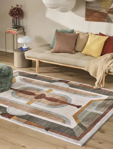 benuta Teppich Mara, rechteckig, 6 mm Kunstfaser, Ethno-Style - Der benuta Teppich Mara vereint lebendige Farben mit einem modernen Ethno-Design. Ideal für Wohnzimmer, bringt er Stil und Funktionalität in dein Zuhause, während die strapazierfähige Kunstfaser pflegeleicht und langlebig ist.