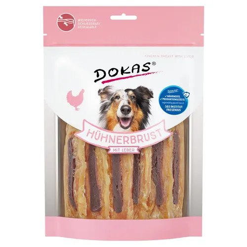 Dokas Hühnerbrust mit Leber 220 g, Hundesnack, UVP 5,89 EUR, NEU