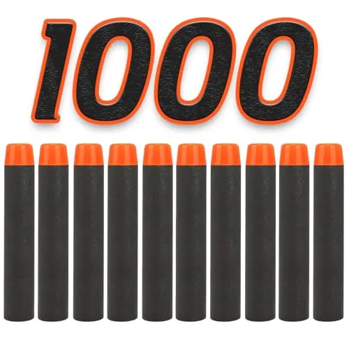 Pfeile für Nerf Elite 2.0, 7.2cm Pfeile Refill Bullets, Ersatzpfeile Munition Foam Darts kompatibel mit Nerf Hasbro Fortnite (Schwarz) 1000