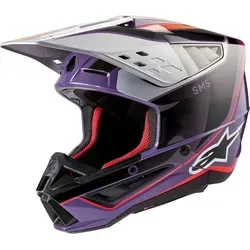 Alpinestars Motocrosshelm S-M5 Sail 2024 - L (59/60) - Motorradhelm in Schwarz/Lila/Silber, bietet optimalen Schutz und Komfort für Motocross-Fans.