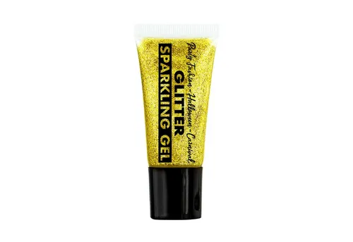 Widmann S.r.l. Theaterschminke Professionelles Glitter Make-up - Tube 25 ml Gold