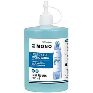 Tombow Alleskleber MONO Aqua Nachfüllflasche 500ml, mit Lösungsmittel, transparent