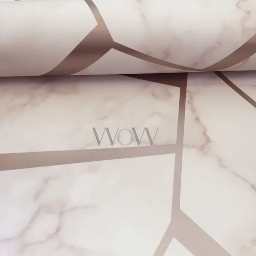 Fraktale Geometrisch Marmor Tapete Rotgold/Pink - Fine Decor FD42264 Luxus