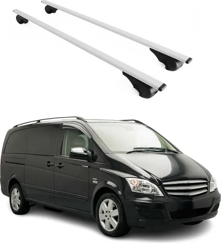 Dachträger Grundtäger für Mercedes Vito W639 2003-2014 75kg Metall Silber 2 tlg