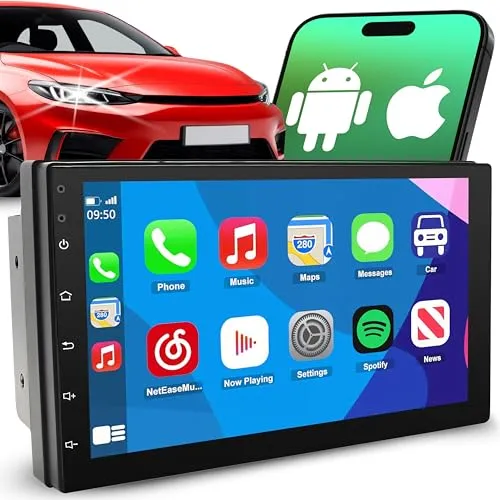 Retoo 2DIN Autoradio 7 Zoll Touchscreen mit Wireless CarPlay & Android Auto