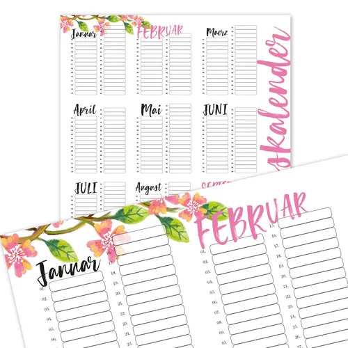 Wandkalender I dv_298 I A3_rosa