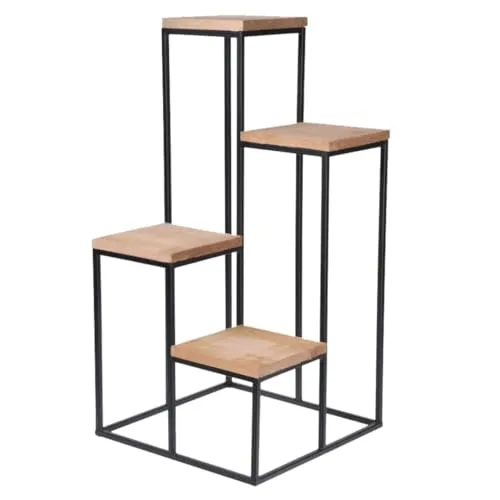 KOOPMANN Blumentreppe mit 4 Regalen - Aufbewahrung & Organisation - Modernes Pflanzenregal im Vintage-Industrial-Design, ideal für jeden Hausstil mit schnellem und einfachem Aufbau.