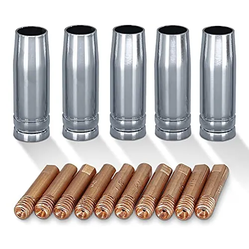 MIG MAG Verschleißteile MB-15 - Ersatzteil Set - 15 Teile - Gasdüsen, Stromdüsen - VECTOR WELDING