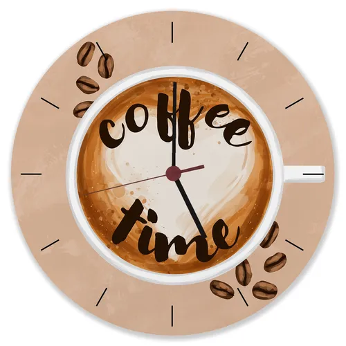 Coffee time Wanduhr aus Aluminium in braun von speecheese