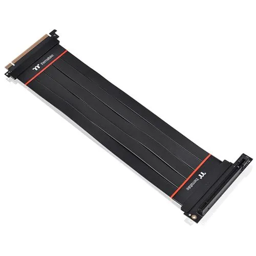 Thermaltake TT Premium PCI-E 4.0 Extender - PCI Express x16 Kabel, ideal für optimierte Luftzirkulation im Gehäuse, 30 cm Länge und gewinkelte Anschlüsse für platzsparende Installationen.