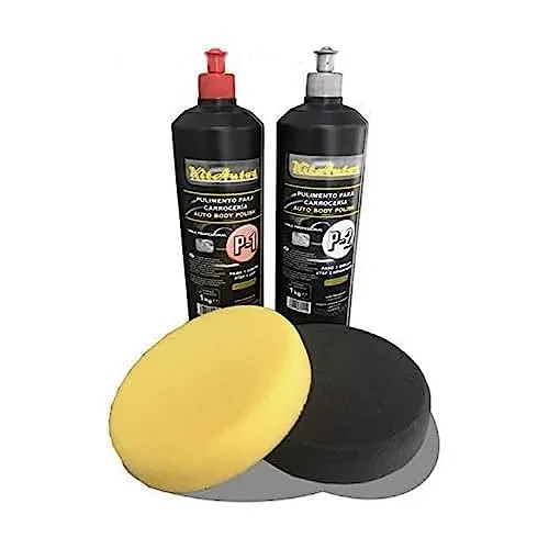 Kitautos PC112 Autopolitur, 1 L Schnitt + 1 L Glanz + Polierschwamm, mehrfarbig, 150 mm