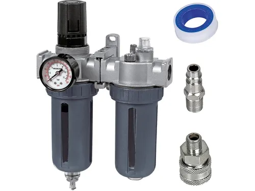 WALTER Druckregler Wartungseinheit max. 10 bar, 10000 mbar, Druckluft Manometer Druckregler 1/4