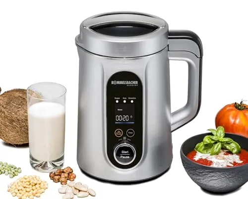 ROMMELSBACHER Veggie Drink Suppen Bereiter SVD 1400 - 9 Programme, Edelstahl Innenbehälter und benutzerfreundliches LED-Display für vielseitige Zubereitung
