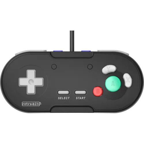 Retro-Bit Legacy GC Wired Controller - Gamecube & Wii - Schwarz - Zubehör für Wii, kompatibel mit Nintendo GameCube und Wii, bietet Makros für DPad-Funktionalität und eine Turbo-Funktion für intensives Gaming.
