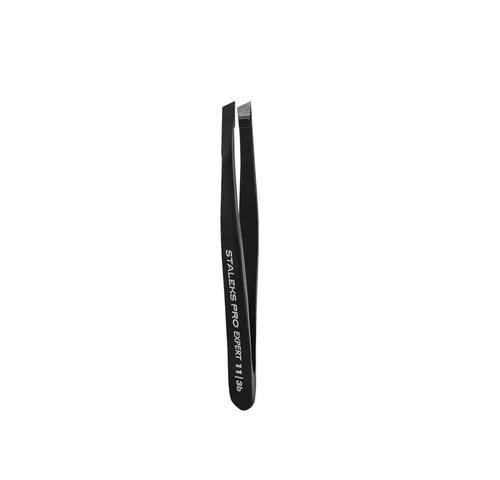 STALEKS Augenbrauenpinzette EXPERT 11 TYP 3B, Augenbrauenpinzette (black), breit/abgeschrägt, 1-tlg., Breite, gerade Kanten