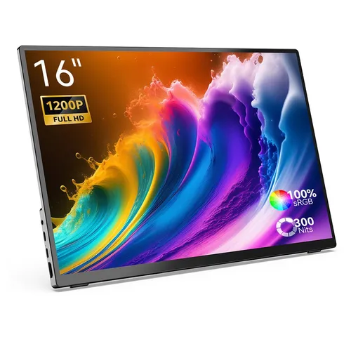 Minix SF16T Portabler Monitor 1920 x 1200 px - Tragbarer Monitor mit 10-Punkt Smart Touch, ideal für Multitasking und unterwegs. Kompatibel mit macOS, Windows, Android und mehr, bietet er ein beeindruckendes visuelles Erlebnis mit IPS-Technologie.