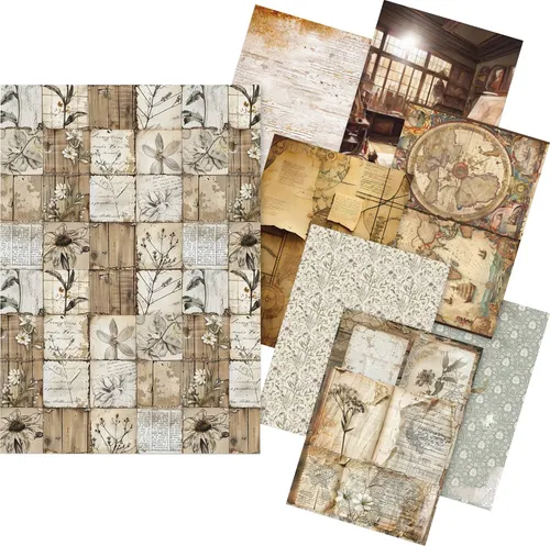 Ciao Bella Motiv-Strohseiden Sortiment Codes DIN A5 8er-Set Strohseide Decopatch