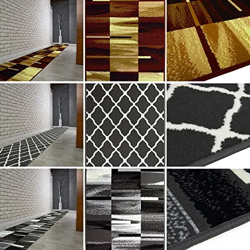 MDEKOR Teppich Läufer Grau - Pflegeleichter Kurzflor für Flur und Treppen - Läufer aus Polyester, ideal für Flur und Eingangsbereich. Pflegeleicht, schmutzresistent und für Fußbodenheizung geeignet. Maßanfertigung möglich!