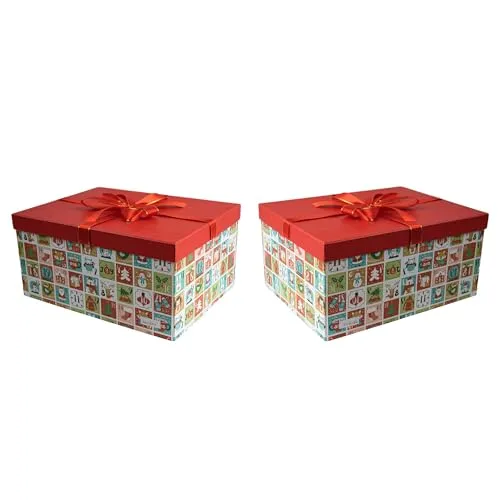 2er Set Faltbare Geschenkboxen Weihnachten – 37x28x18 cm | Hochwertige Geschenkverpackung mit Deckel - 🎁 2er Set Geschenkboxen in festlichem Design „Vorfreude“ – ideal für Weihnachtsgeschenke 🎄 Faltbar und platzsparend, stabil und schnell aufgebaut – perfekt für vielseitige Anwendungen nach den Feiertagen 📦 Wiederverwendbar und robust für Aufbewahrung von verschiedenen Gegenständen.