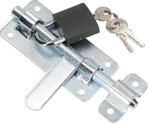 KOTARBAU® Türriegel 150 mm Verzinkt mit Robustem Vorhängeschloss Silber Universal