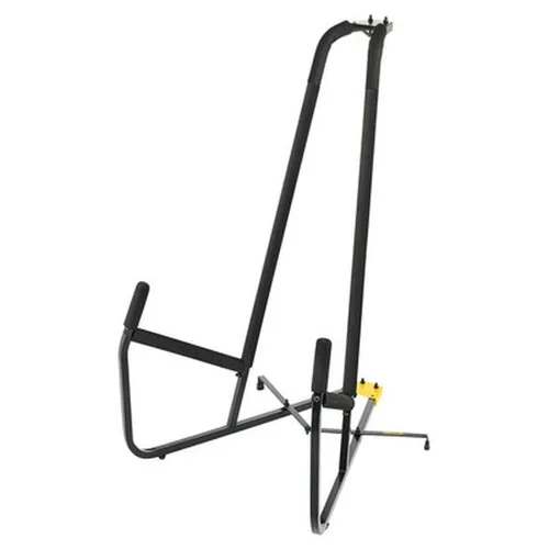 Hercules Stands HCDS-590B Double Bass Stand - Instrumentenzubehör: Stabiler und leichter Kontrabass-Ständer mit gepolsterter Instrumentenauflage und praktischer Bogenhalterung, ideal für Musiker unterwegs.
