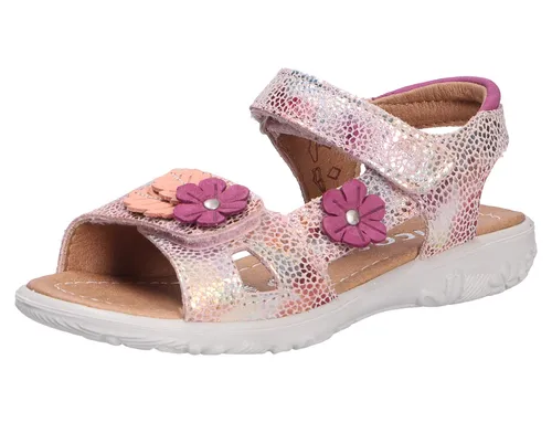 Ricosta Sandalen CILLA - Rosa - 28 - Wanderschuhe für Mädchen, aus hochwertigem Leder mit atmungsaktivem Obermaterial. Ideal für warme Sommertage, mit rutschfester Laufsohle und süßem Blumenbutton für einen verspielten Look.