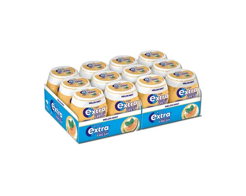 Wrigleys Extra Professional FRESH Melon Minze 50 Dragees 70g 12er Pack - Erfrischende Kaubonbons mit Melon-Minze-Geschmack, ideal für den Genuss unterwegs. Praktische 12er Packung für frischen Atem jederzeit.