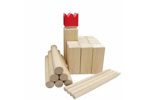 TikTakToo Roundnet-Spiel Kubb Strategiespiel Set (22-tlg) - Kubb Set aus hochwertigem Holz für spannende Teamspiele im Freien. Ideal für Gartenpartys und Familientreffen. Inklusive Tragenetz für einfachen Transport.