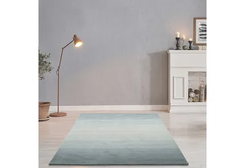 THEKO Wollteppich Wool Comfort - Handgewebt in Scandi Grau - Teppich aus reiner Schurwolle, handgewebt und fußbodenheizungsgeeignet, für eine warme Wohnatmosphäre mit brillanten Farben.