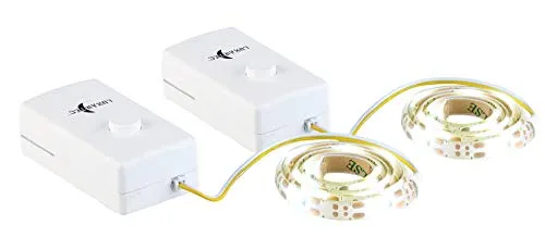 Lunartec Band Batterie: 2er-Set Indoor-LED-Streifen, 18 LEDs, Schalter, Batteriebetrieb, 60 cm (Streifen Batterie, Lichtband, TV)