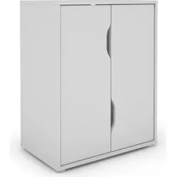 byLIVING Aktenschrank Bern 60 cm - Modernes Design in Weiß - Büroschrank mit 2 Drehtüren und variabel einsetzbaren Einlegeböden aus FSC®-zertifiziertem Holzwerkstoff, ideal für eine umweltbewusste Bürogestaltung.