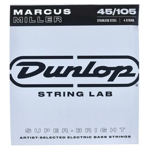 Jim Dunlop 4er-Set Marcus Miller Superhelle Edelstahl-Basssaiten - Gitarren- & Bass-Zubehör, entwickelt mit Marcus Miller für einen kraftvollen, klaren Klang und außergewöhnliche Spielbarkeit dank leichterer Spannung.