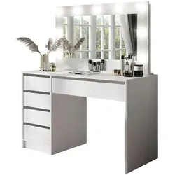 Schminktisch MADA Weiß Matt mit Spiegel in weiß von Lookway