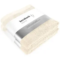Herzbach Home Handtuch, Creme, Textil, 50x100 cm, Badtextilien, Handtücher