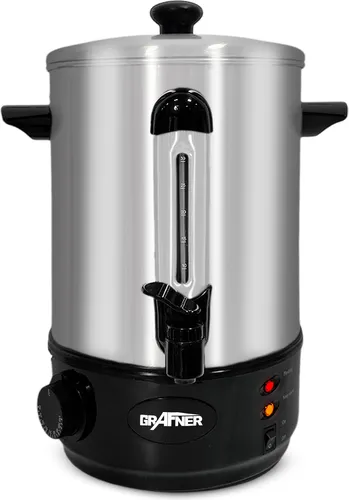 Grafner Heißgetränkeautomat 2000W - 8L Glühweinkocher aus Edelstahl - Multikocher für vielseitige Heißgetränke, 2000 Watt Leistung und Temperaturregelung von 30-110°C, ideal für große Gesellschaften.