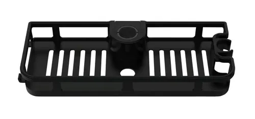 Duschablage Mod. Libertà Schwarz matt mit Haken und Duschkopfhalter
